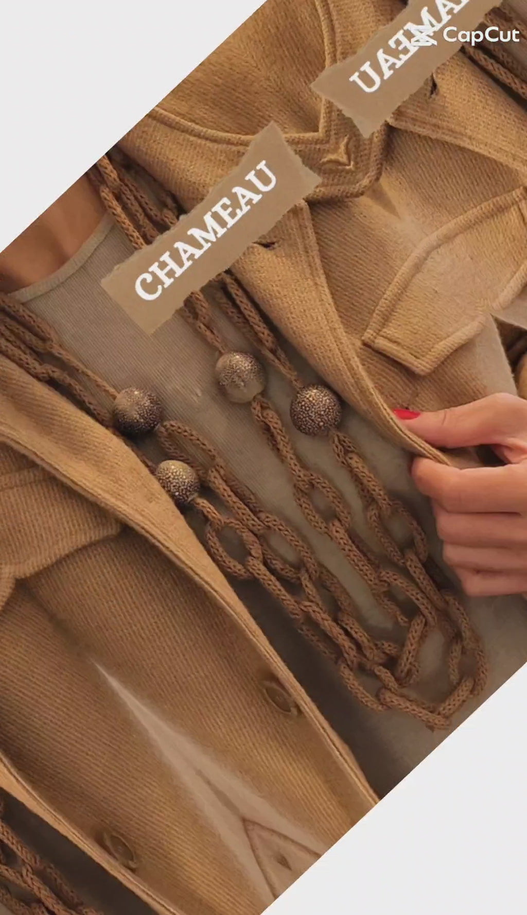 Collana in filato di cammello rosso