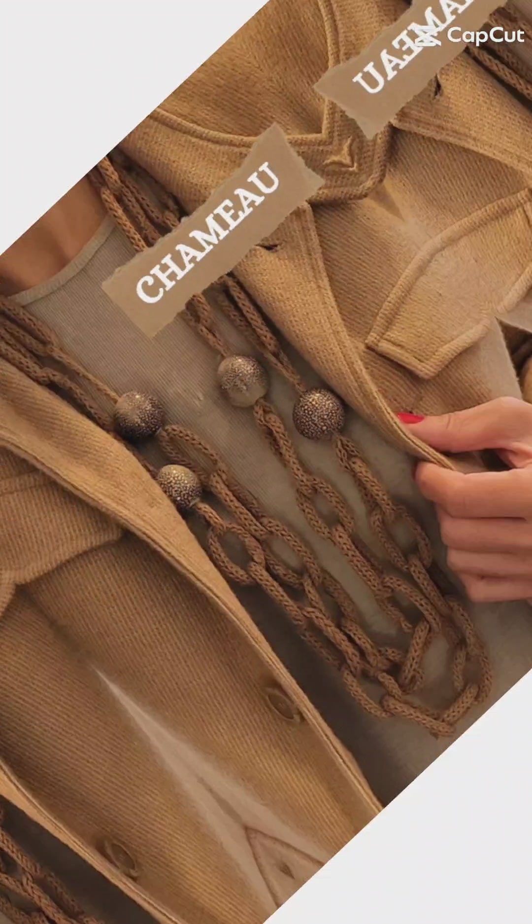 Collana in filato di cammello rosso