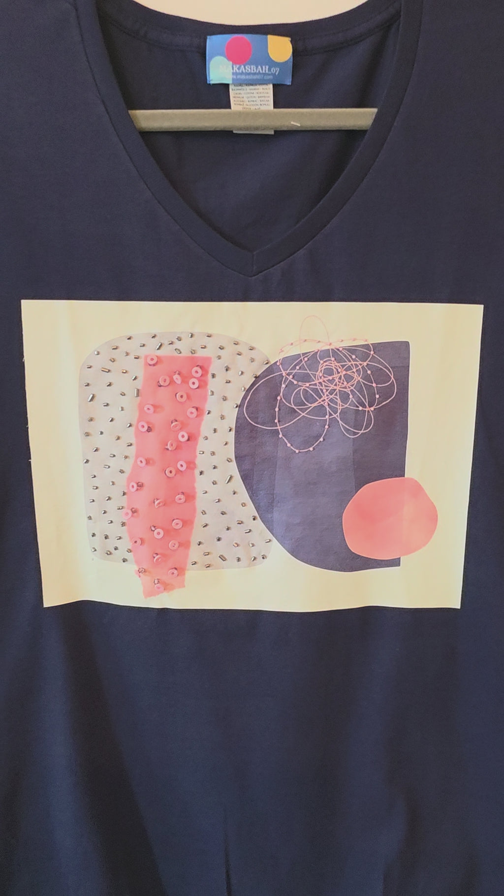 Magliette Artistiche in Cotone Ricami Esclusivi con Perline 3D