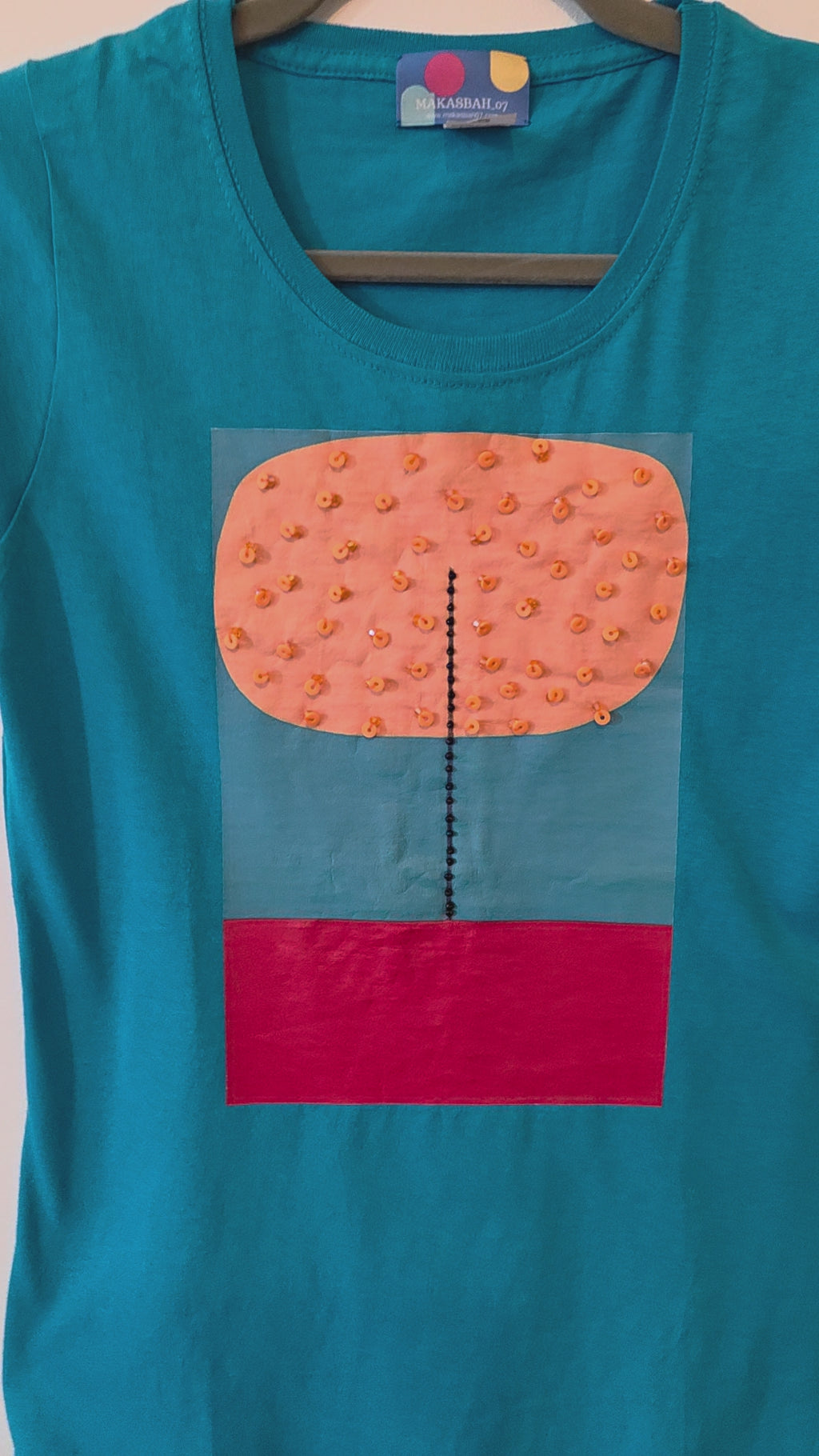 Magliette Artistiche in Cotone Ricami Esclusivi con Perline 3D