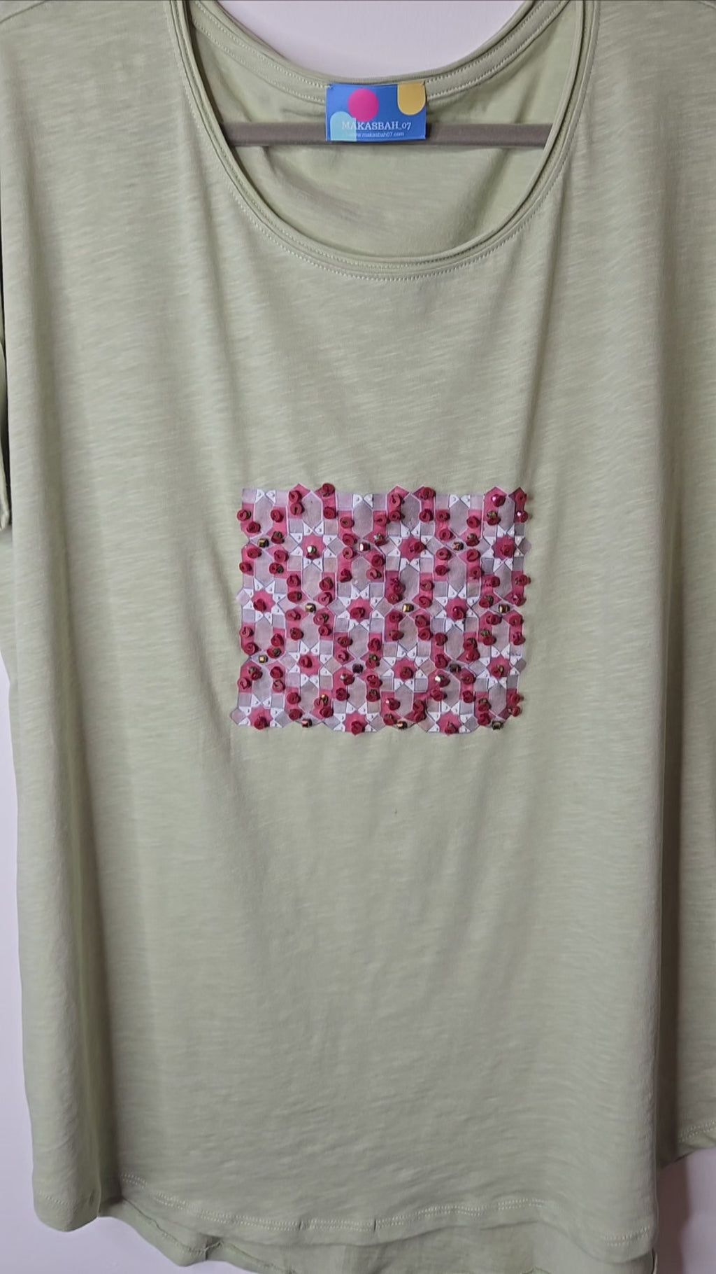 T-SHIRT 💠con Arabeschi 3D e Perle Fatto a Mano