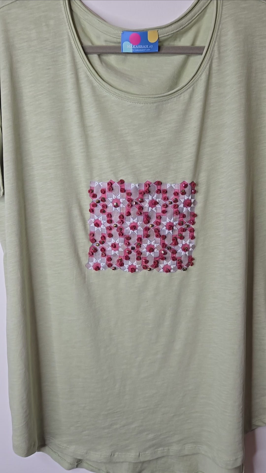 T-SHIRT 💠con Arabeschi 3D e Perle Fatto a Mano