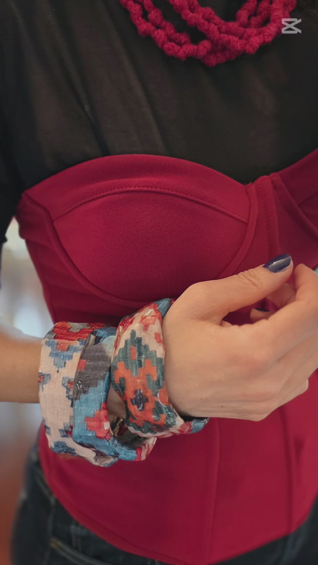 Bracciale  e Orecchini Asimmetrico Stile Tappeto Arabo