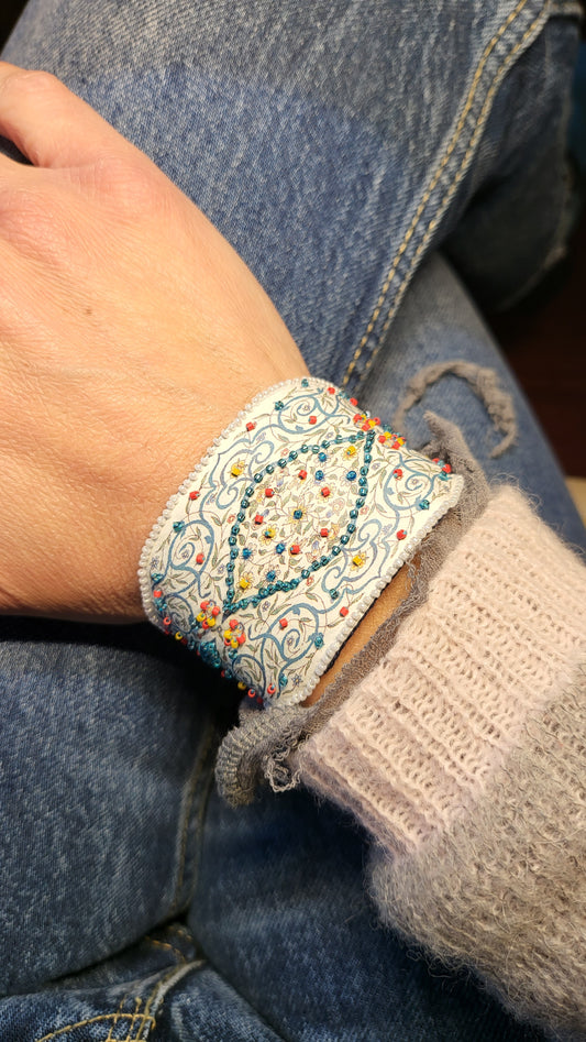 Bracelet Arabesque turquoise/blanc