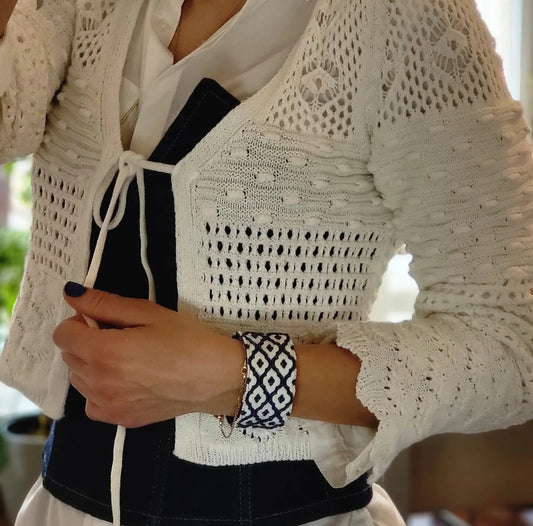 Arabesque Bracelet White/Blue