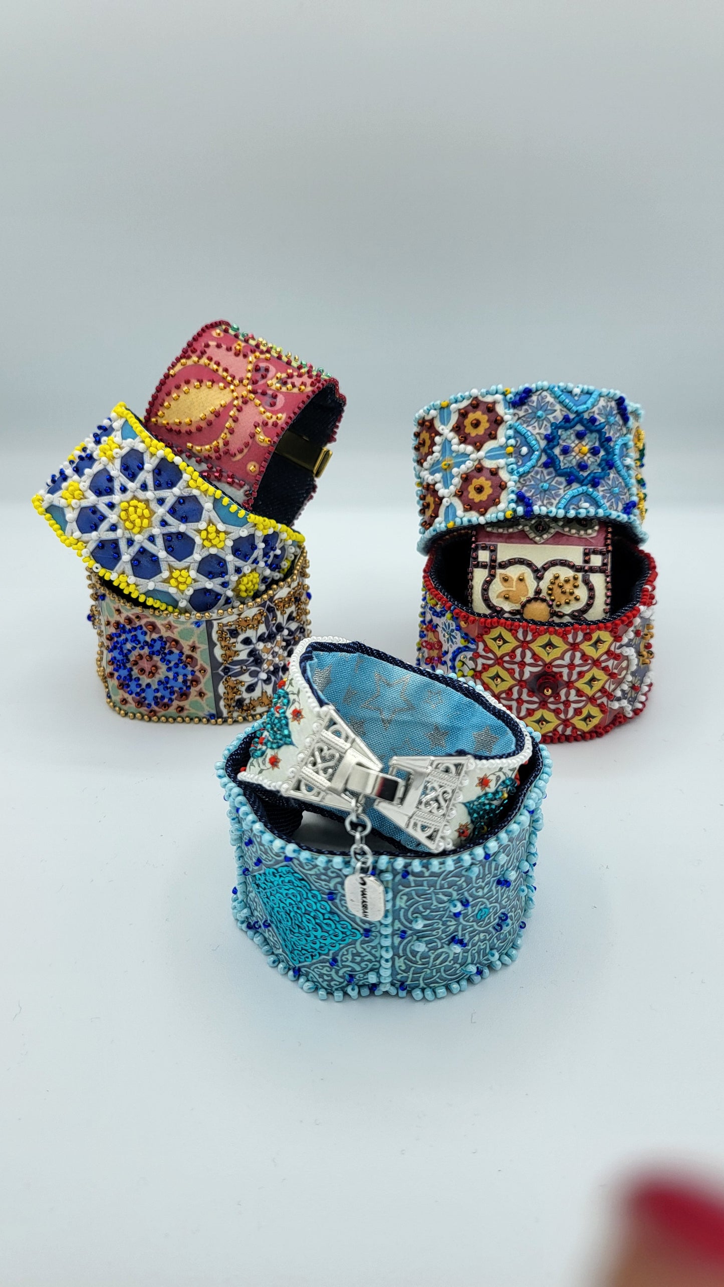 Bracelet Arabesque turquoise/blanc