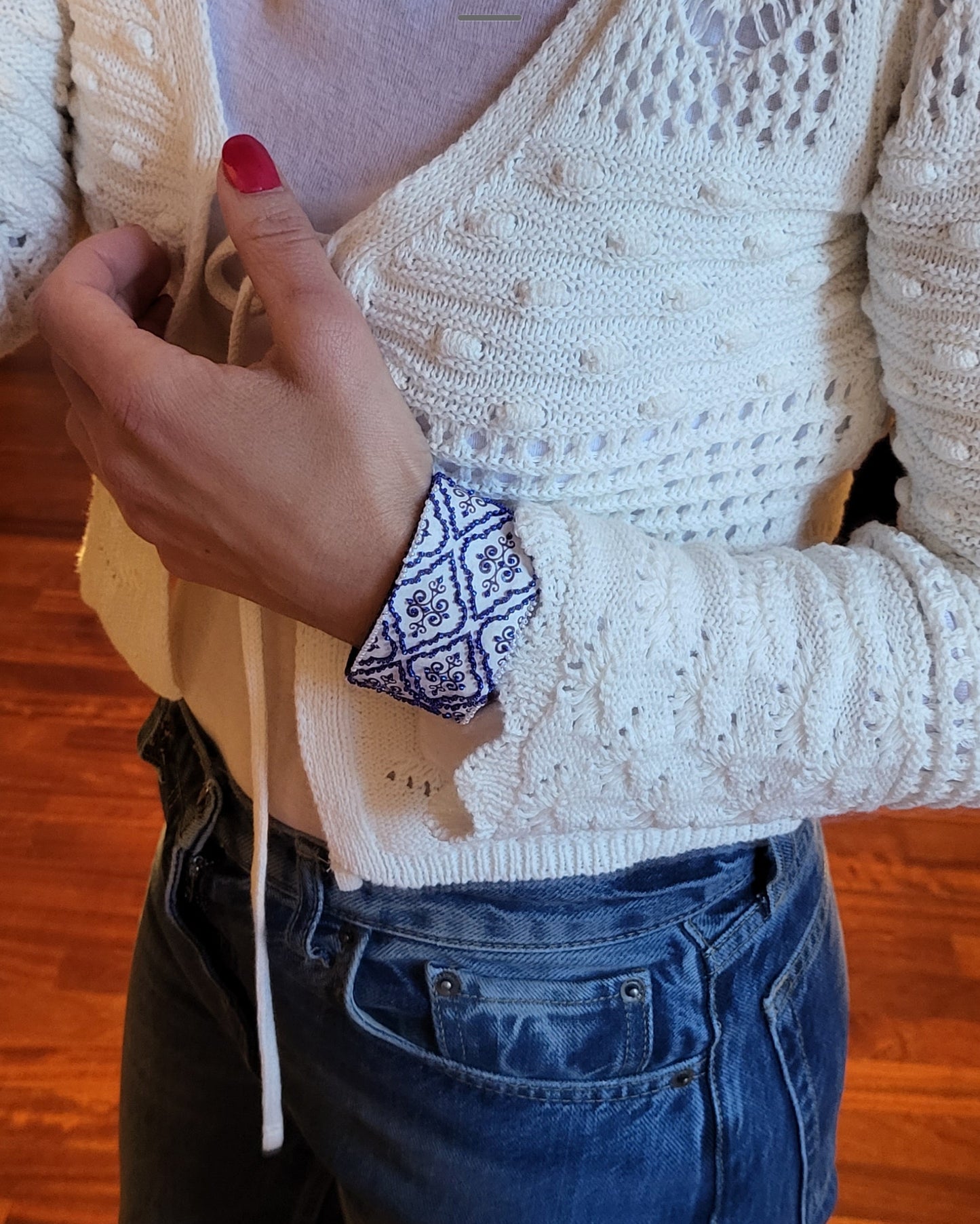 Arabesque Bracelet White/Blue