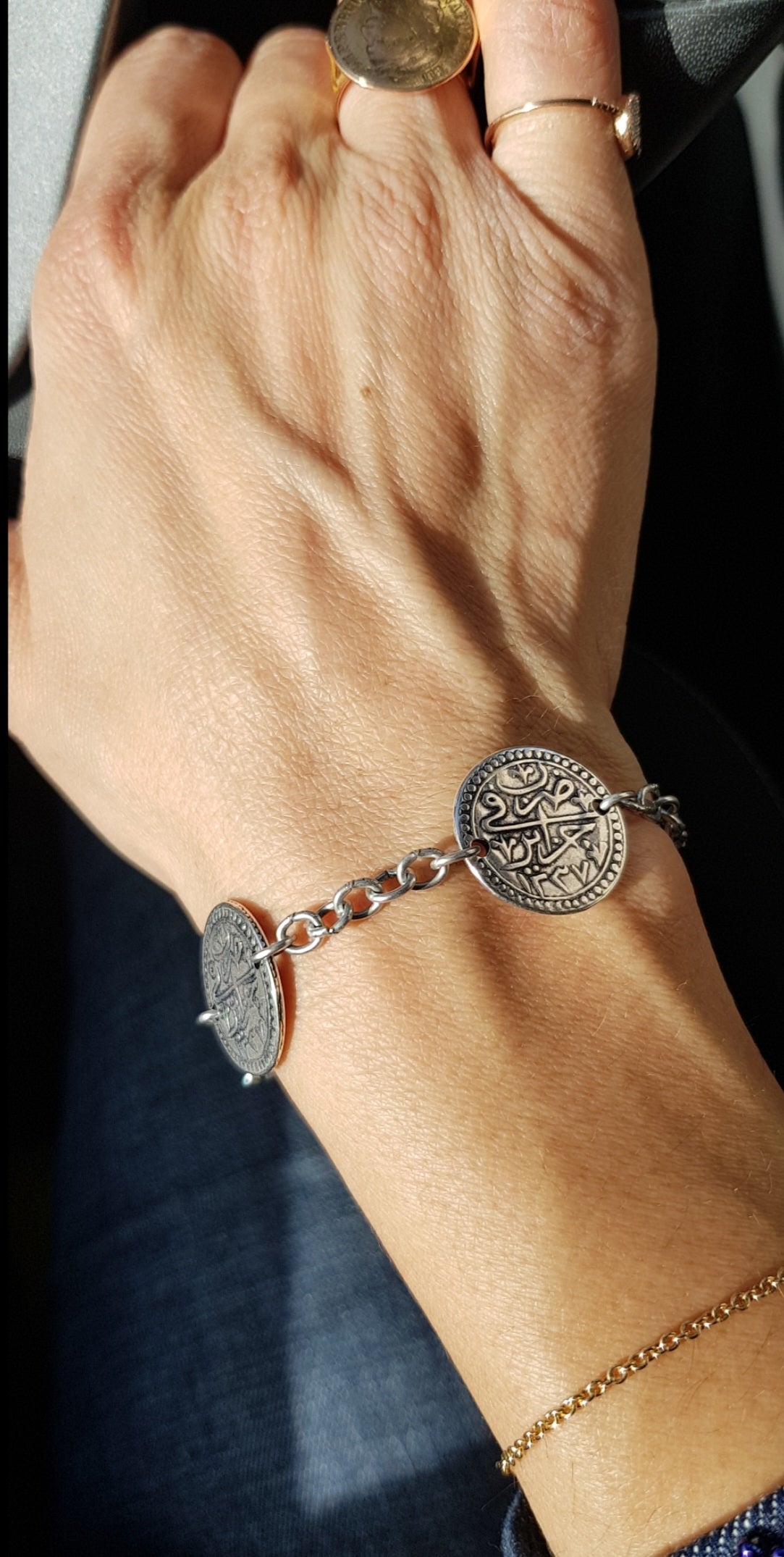 021 - Bracelet avec reproduction de pièce de monnaie algérienne