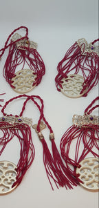 025 - BRACCIALE rosso con medaglia Arabesque
