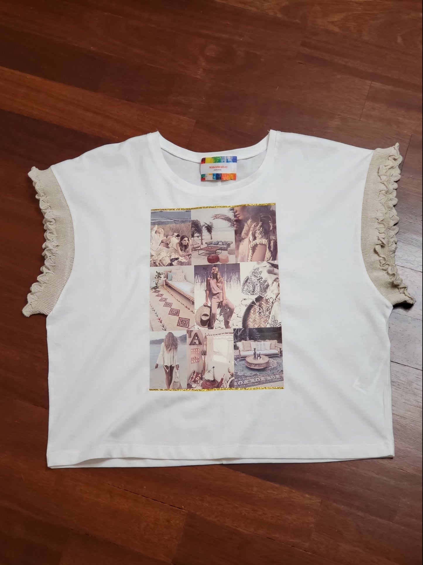 033 - T-Shirt bianca stampata ARABESQUE