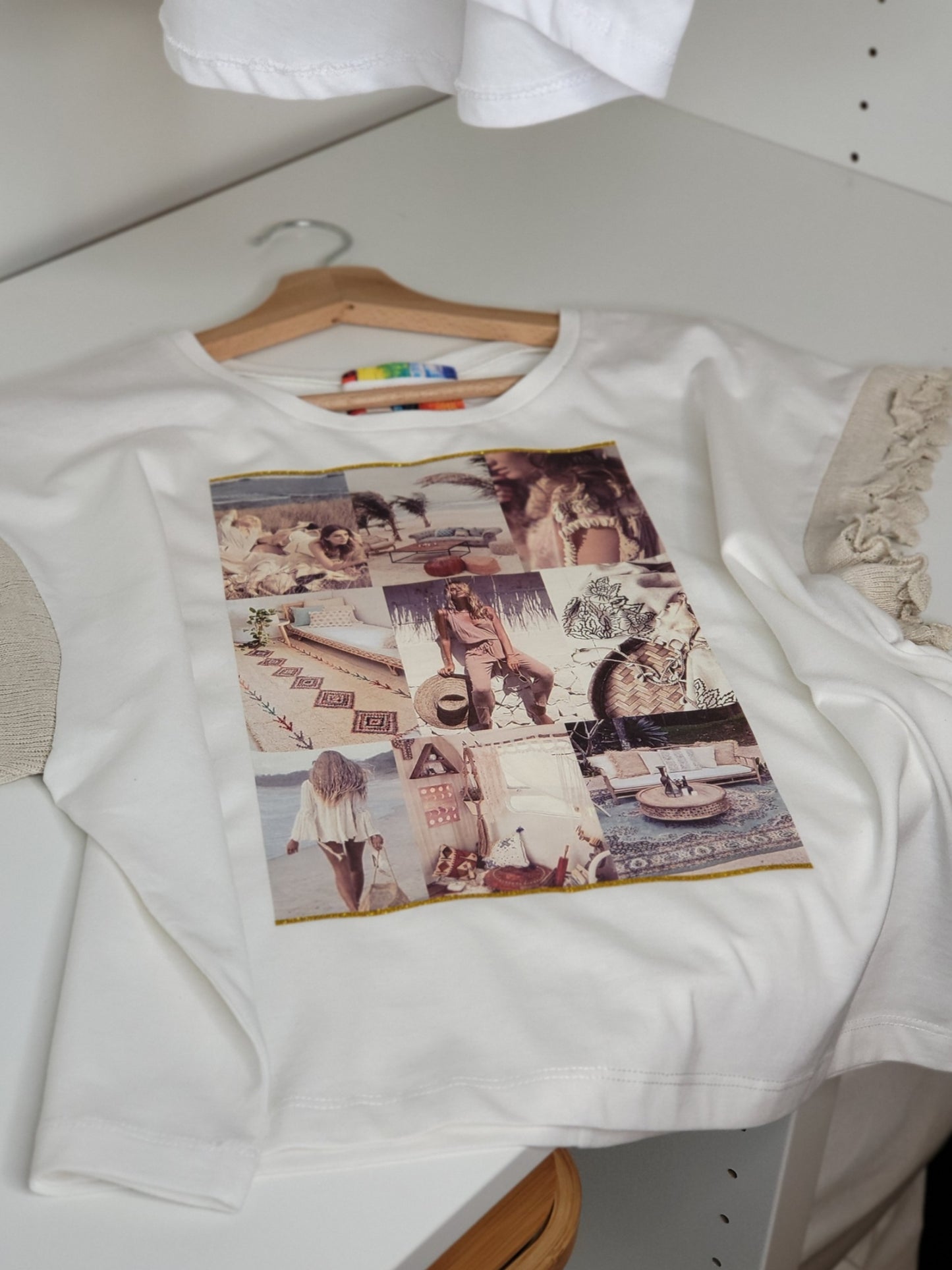 033 - T-Shirt bianca stampata ARABESQUE